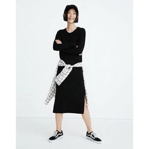 Madewell Midi Merino Wool Sweater Dress - Black